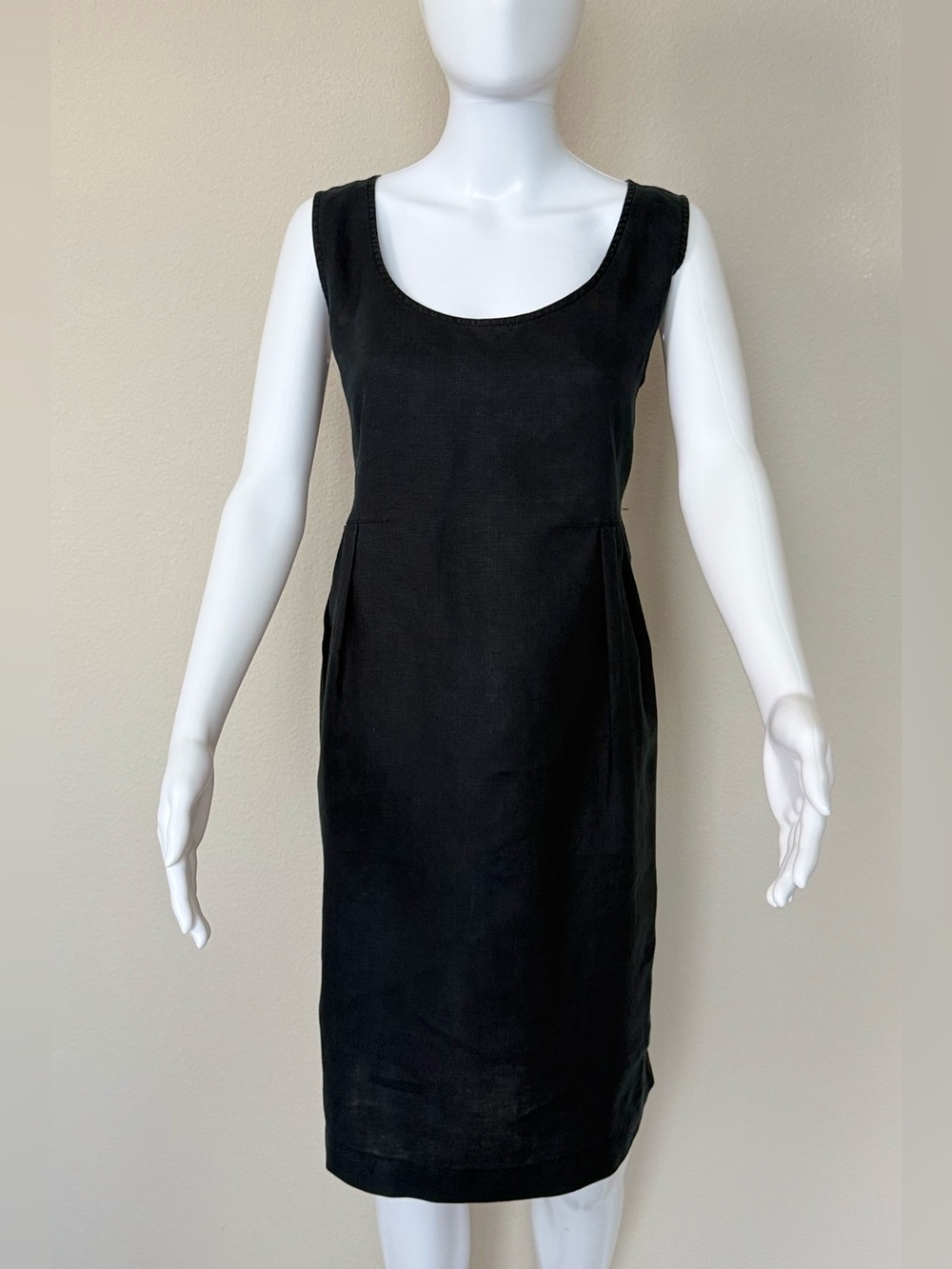 J.Jill Linen Black Sleeveless Dress